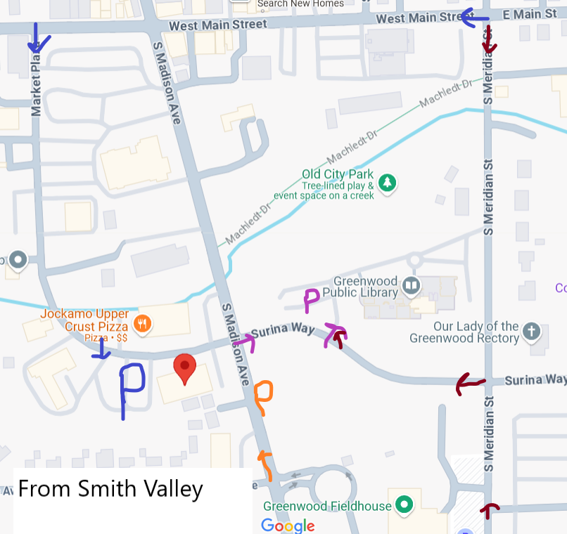 Map with parking information